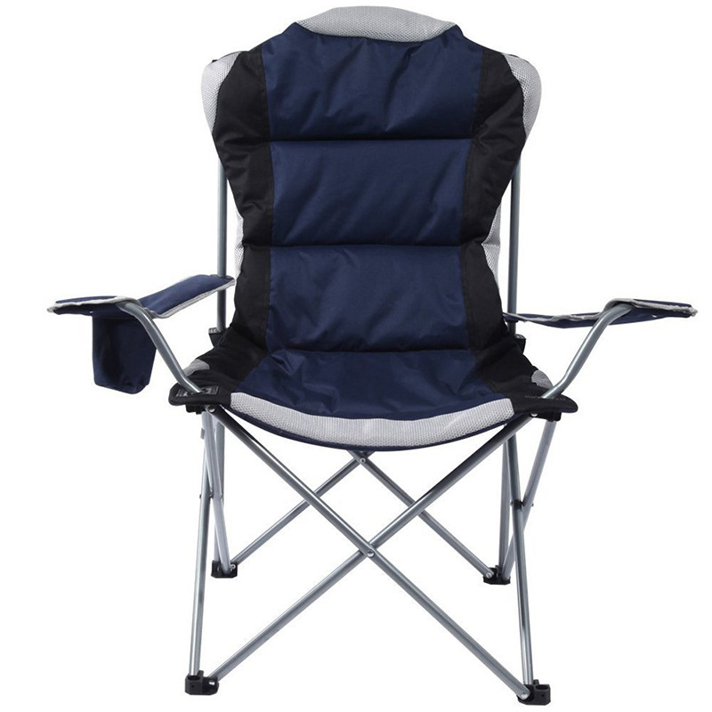 Fábrica directa moderna simple doble capa aumentando sillón de algodón portátil plegable silla de playa al aire libre silla de metal