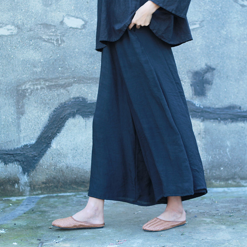 Spring New Style Double-Layer Tencel Cotton Elegant Trousers Loose Straight Smooth Versatile Women's Skirt Trousers Wide-Leg Trousers Spring New Style Double-Layer Tencel Cotton Elegant Trousers Loose Straight Smooth Versatile Women's Skirt Trousers Wide-Leg Trousers
