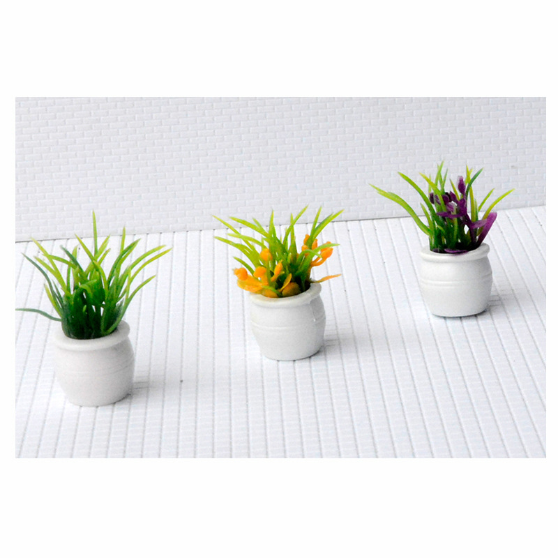 Mini modelo de maceta de simulación micro paisaje plantas en maceta planta verde construcción bandeja de arena material hecho a mano 3-5cm