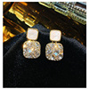 Silver needle, fashionable earrings, crystal, silver 925 sample, internet celebrity, wholesale
