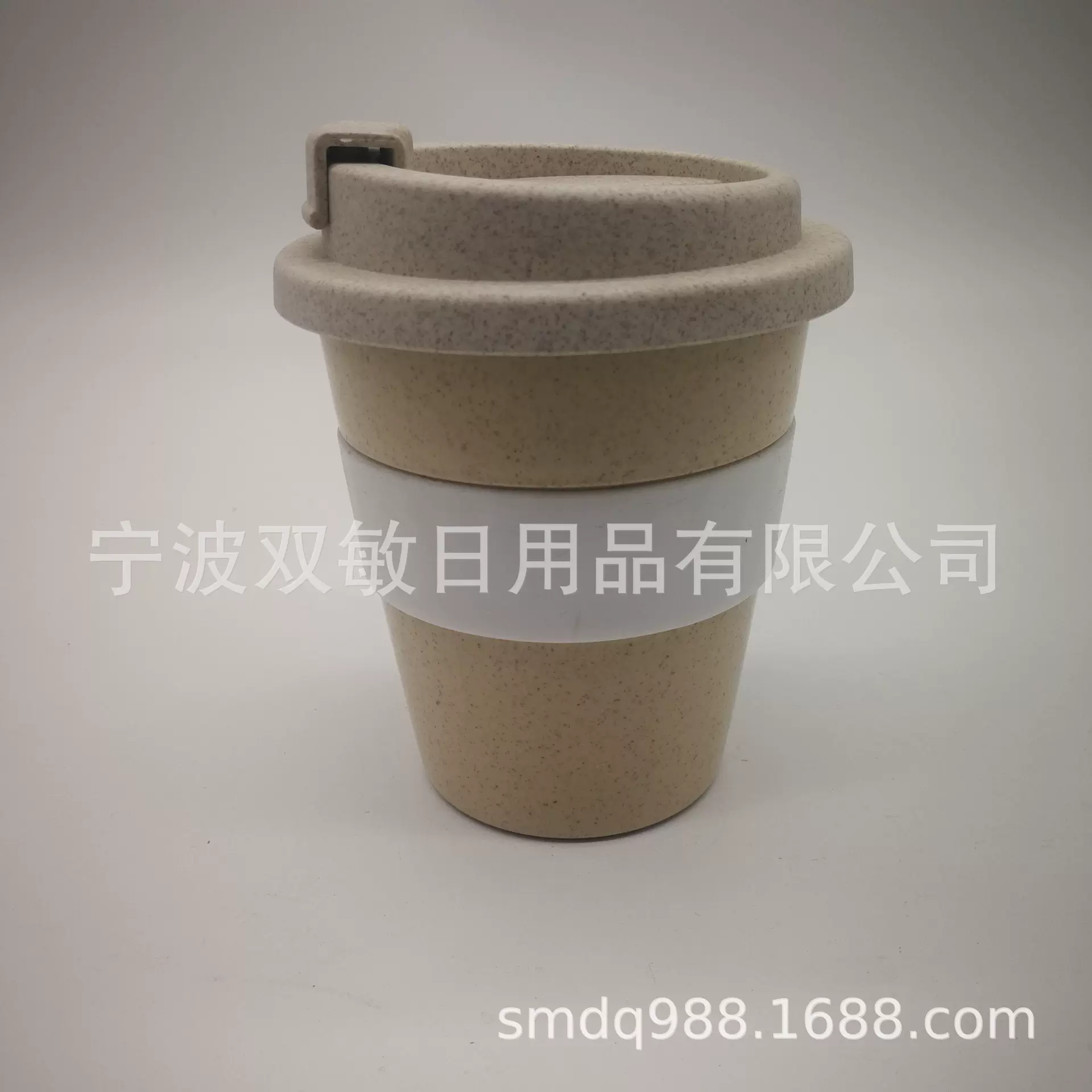 350ml小麦秸秆单层咖啡杯 12oz单层马克杯 翻盖水杯 PP塑料杯
