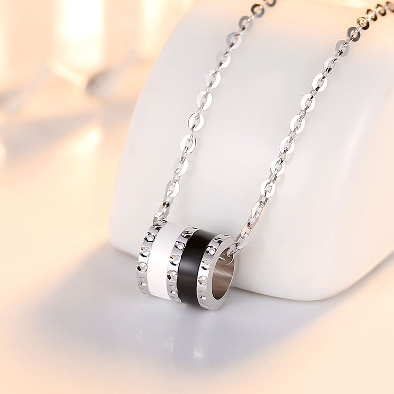 S925 plata tiktok Venta caliente pequeño collar de la cintura cadena clavícula femenina perlas colores colgante Internet Celebrity nuevo regalo cumpleaños