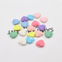 DIY饰品配件 亚克力彩色桃心挂孔珠子散珠吊坠串珠材料