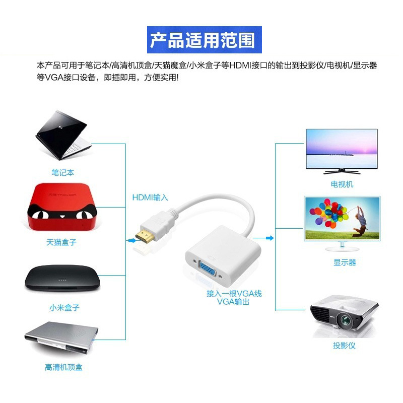 El punto del fabricante HDTV a VGA HD HDDC convertidor de audio y vídeo HD HD cable adaptador hdtv a vga