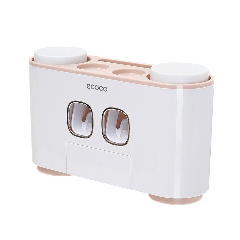 Exprimidor de pasta de dientes sin perforar montado en la pared titular de cepillo de dientes de cuatro tazas baño cepillo de dientes titular de pasta de dientes enjuague bucal traje de la taza