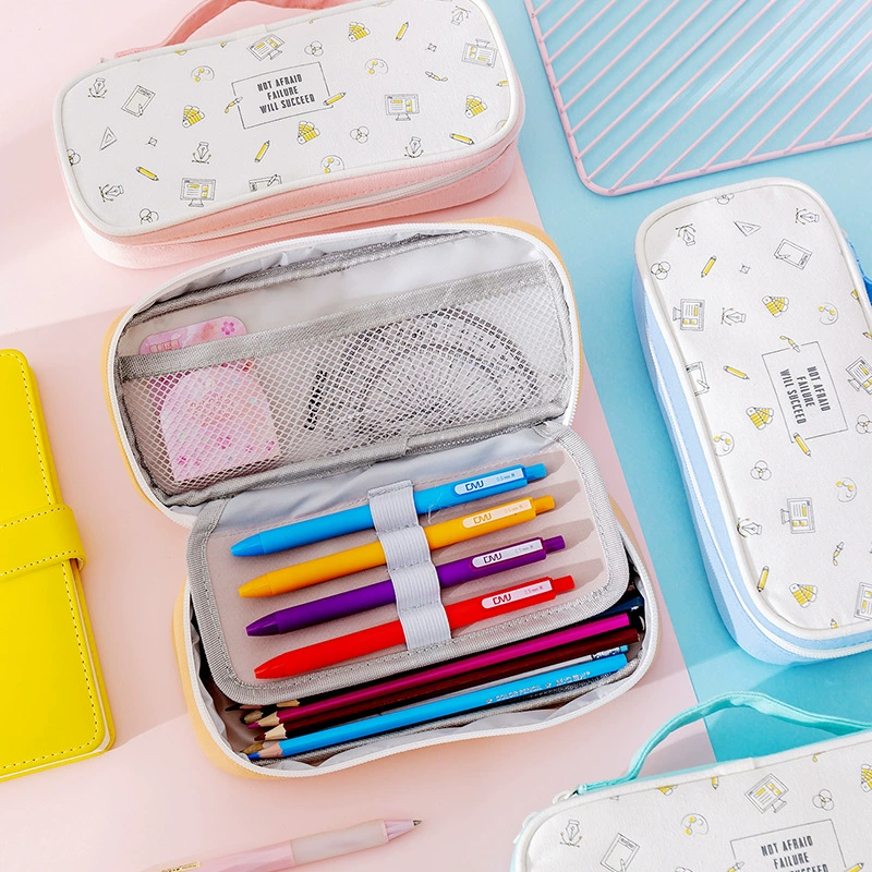 Capacious pencil case, stationery for students, universal storage bag, handheld cloth, custom-made