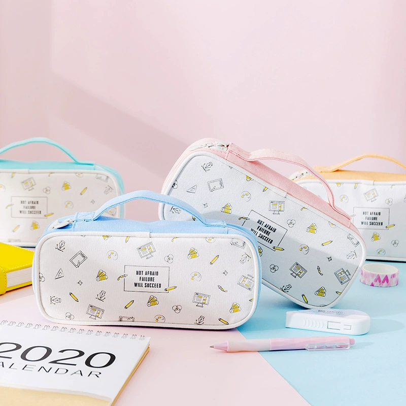 Capacious pencil case, stationery for students, universal storage bag, handheld cloth, custom-made