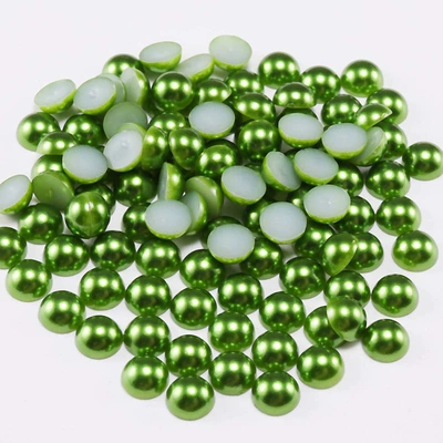 semicircle plastic ABS imitation pearl – 1688 #1753 - olive-green-2mm-500bag