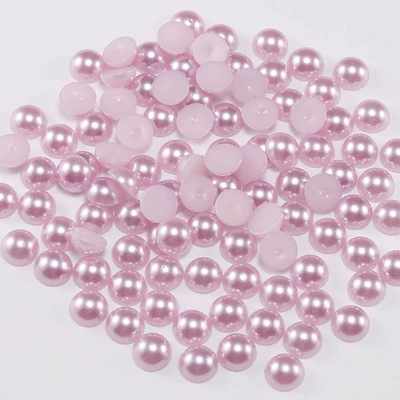 1688 #1753, semicircle plastic ABS imitation pearl - light-purple-2mm-500bag