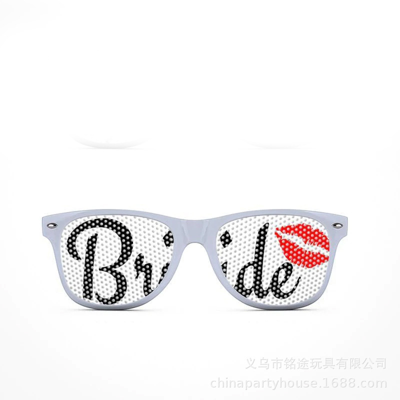 Gafas de despedida de soltera para la novia, equipo de la novia, dama de honor, accesorios de boda con cuentas de arroz, decoraciones creativas para bodas