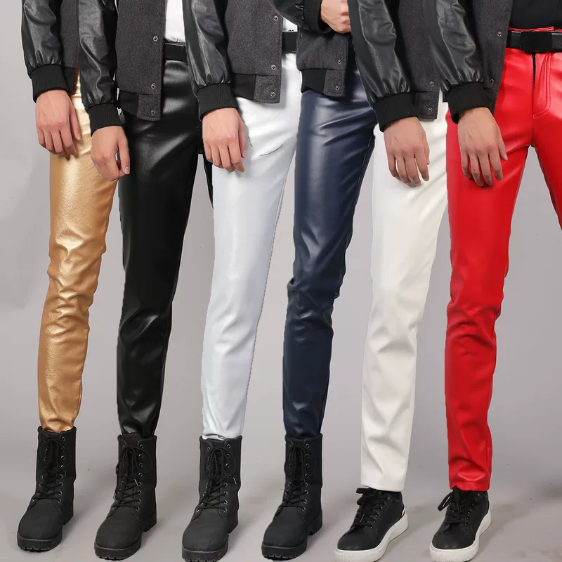 эластичные модные белые штаны, slim fit, интернет-знаменитость
