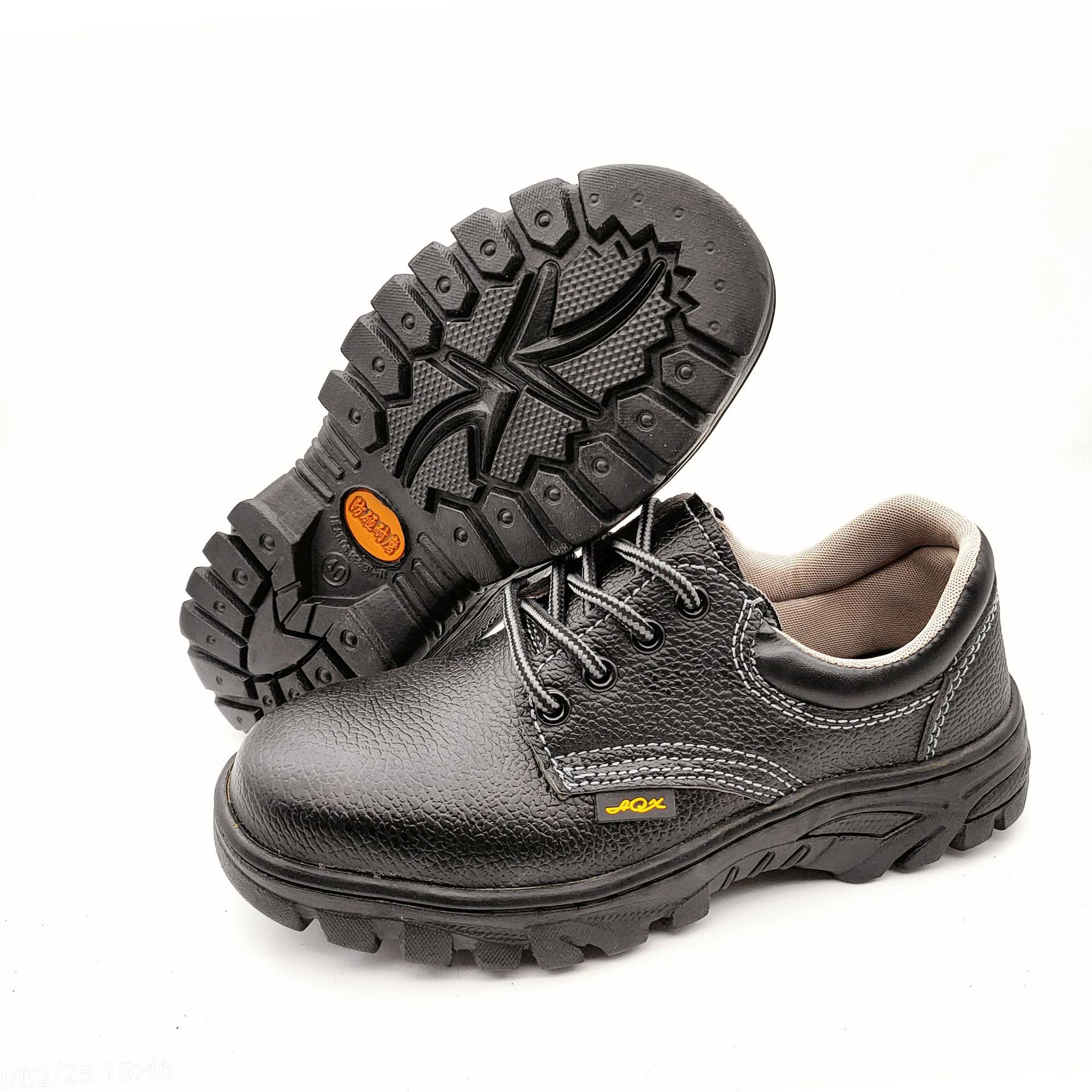 批发低帮8958C防刺防砸劳保鞋建筑工地耐磨厚底皮革劳保工作鞋子