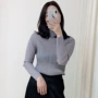 显瘦长袖修身半高领t恤衫