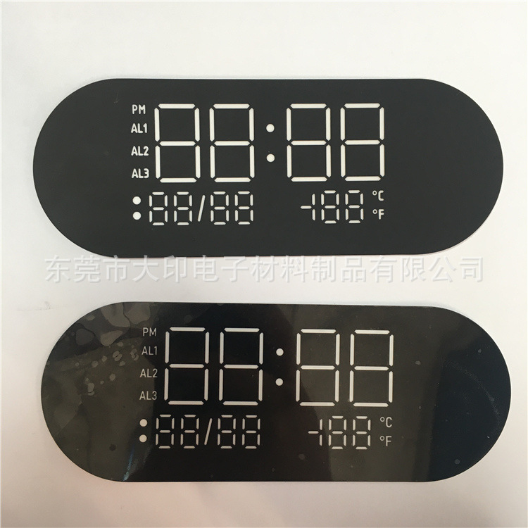 智能闹钟数码管贴片PET塑料片印刷88显示膜厂家供应深圳浙江江苏