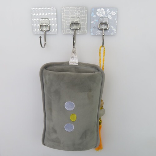 Highlighted brushed silver-gray large curved hook invisible transparent stainless steel large hooks without drilling
