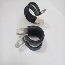 R型包胶线夹 不锈钢线夹 EPDM包塑304卡箍规格加工