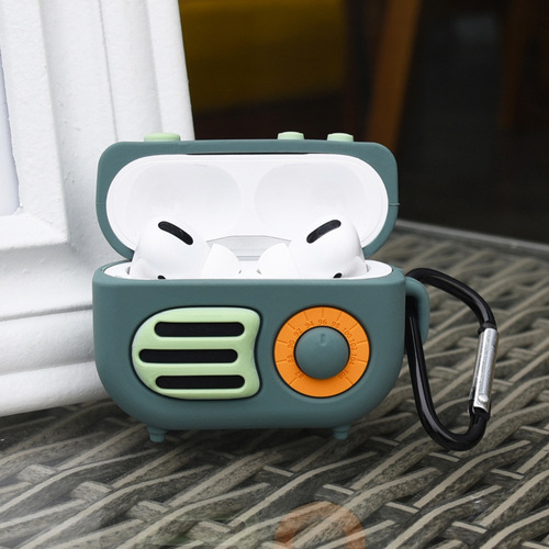 Suitable for airpodspro radio protective case portable retro cartoon bluetooth headphone case silicone protective case