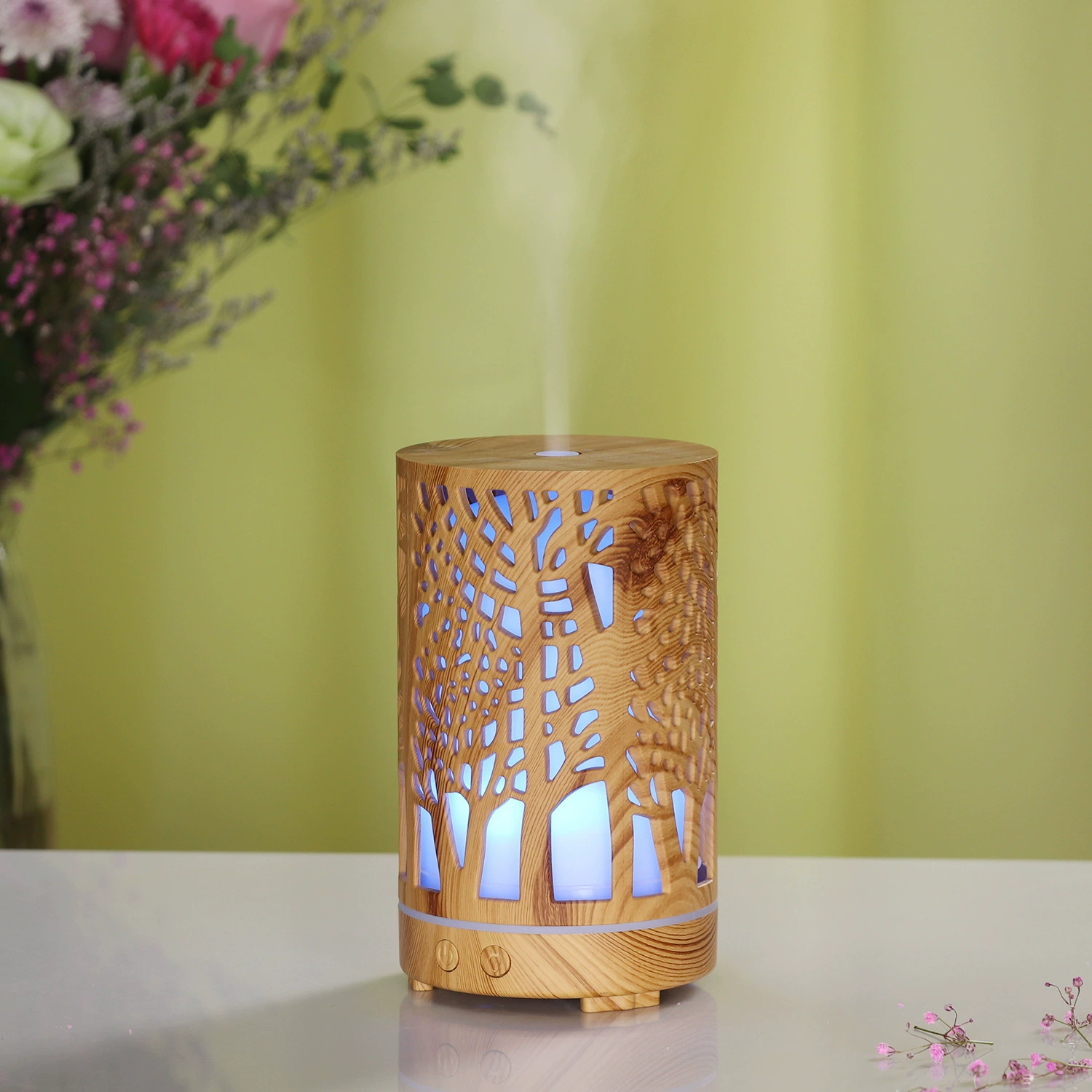 Цилиндрический аромадиффузор с лесным ароматом, мини-очиститель воздуха для дома и рабочего стола, бесшумный аромадиффузор