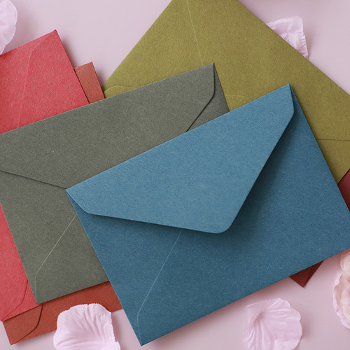 9 types of colorful special paper, 120g thick Western-style triangle envelope with embossed LOGO retro lining paper