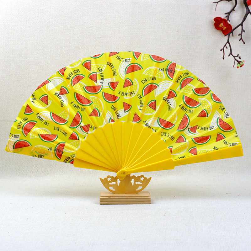 Ventilador plegable de plástico personalizado al por mayor ventilador español hermoso regalo ventilador publicitario de plástico hueso ventilador publicitario