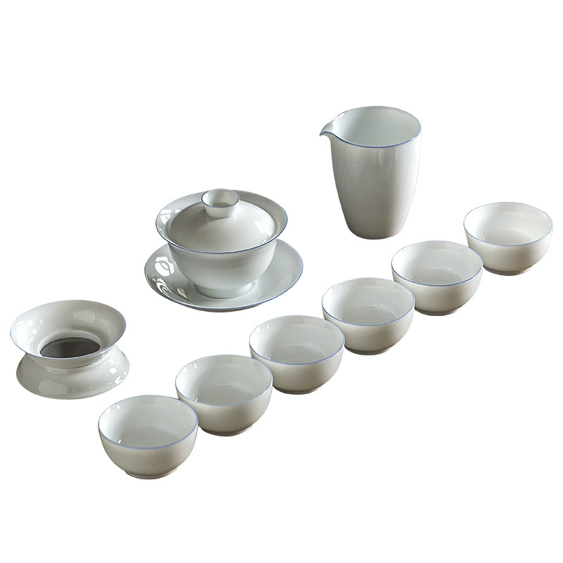 Tea set white jade, gift box