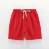 Cotton and linen-shorts) Chinese red