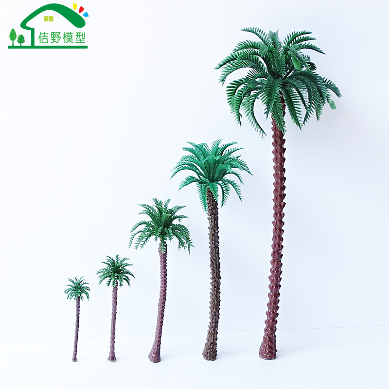 Sand Table Model Landscape Tree Mini Artificial Coconut Tree Micro Scene Environmental Art Garden Landscaping Finished Imitation Copper Sheet Coconut Tree
