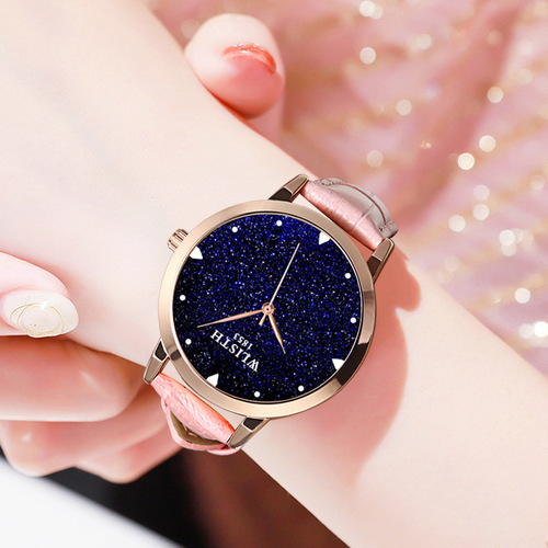Women's Starry Sky Watch, Fashionable New Model, Same as Korean Version, Waterproof Women's Student Watch, Wholesale and Dropshipping