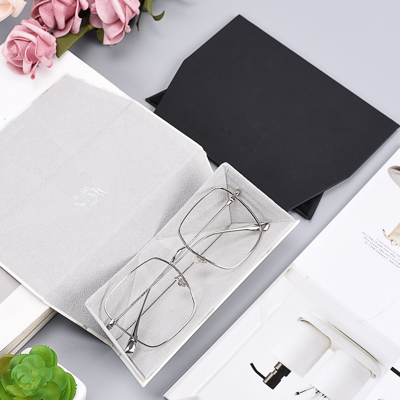 e88 pyramid triangle myopia glasses case male and female students color matching hard leather glasses case sunglasses sunglasses box