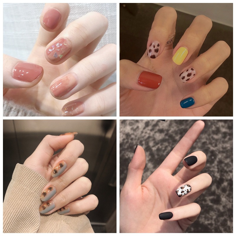 Pegatinas de uñas con estampado de leopardo vidrio púrpura red roja pegatinas completas pegatinas de uñas desnudas frescas pegatinas de uñas Desgarrables a prueba de agua