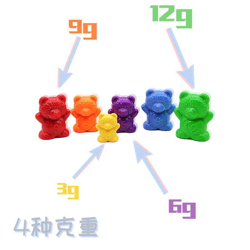 Comercio exterior del arco iris conteo de peso oso juguetes educativos niños Montessori educación temprana material didáctico infantil jardín clasificación de colores