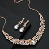 Small accessory, necklace and earrings for bride, set, suitable for import