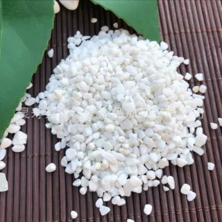 白石子厂家多肉铺面 白色鹅卵石 庭院装饰 白玉石 雪花白石子