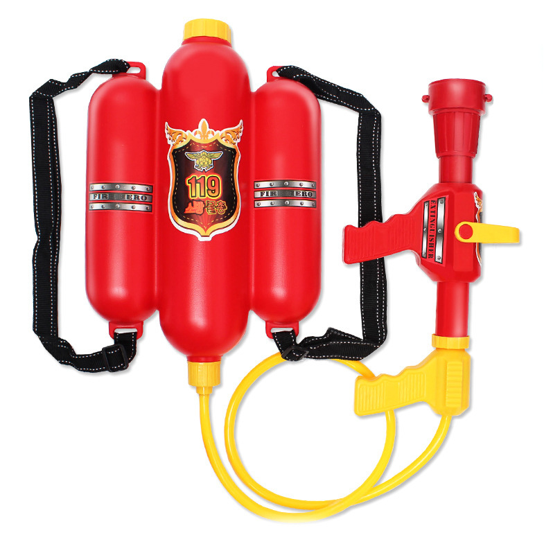 Water Gun Backpack Fire Water Gun Toy Fire Hat Clothes Set Accessories Stage Performance Props