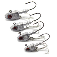 Wholesale fish head fish-shaped lead head hook 3.5g-33g soft insect hook blood groove hook Luya hook fish hook