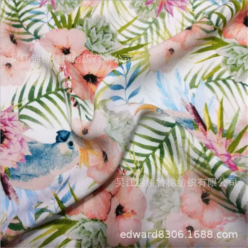 人造丝斜纹印花布75d*32人丝人棉贡缎纹条子提花宽幅天丝莫代尔布