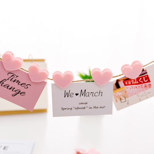 Japanese girl heart love clip decorative photo clip information storage clip sealing clip cute pink decorative small clip