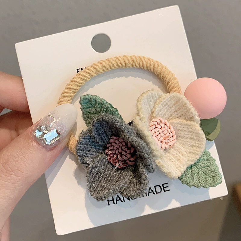 Hair rope, fashionable elastic hair accessory for adults, flowered, internet celebrity