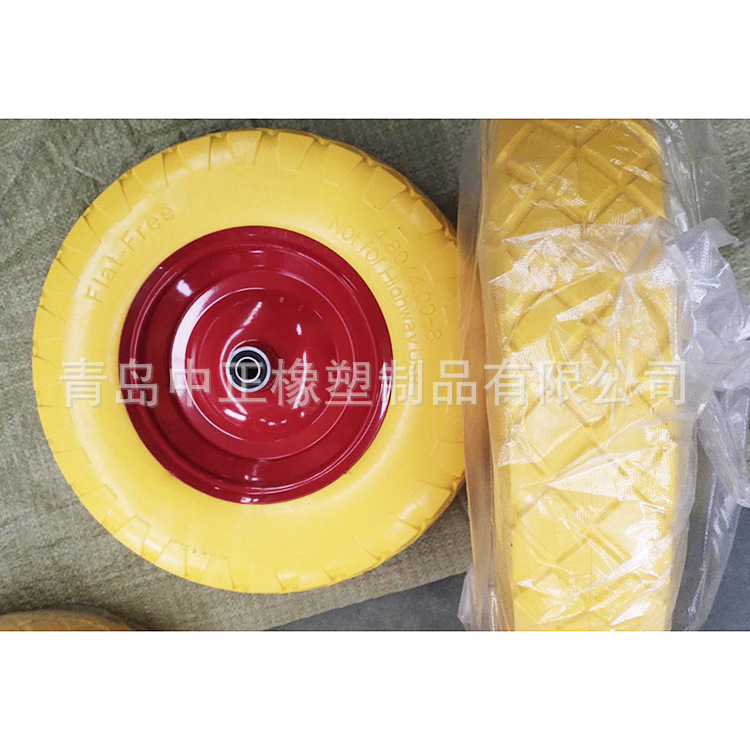 厂家制作发泡轮400－8大方块花纹 农耕机用轮胎 工具车鼓轮