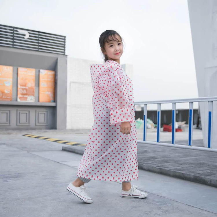 Детский слитный плащ в горошек, милый походный цельный плащ, портативное Детское Пончо для мальчиков и девочек, ученики начальной школы для детского сада