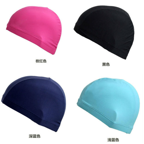 Adult swimming cap nylon fabric soft and comfortable swimming cap unisex solid color swimming cap cloth swimming cap individually packaged