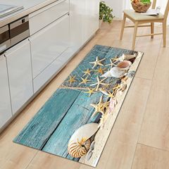 源頭廠家新款風景系列地毯 進門浴室防水墊沙灘貝殼印花爬爬墊