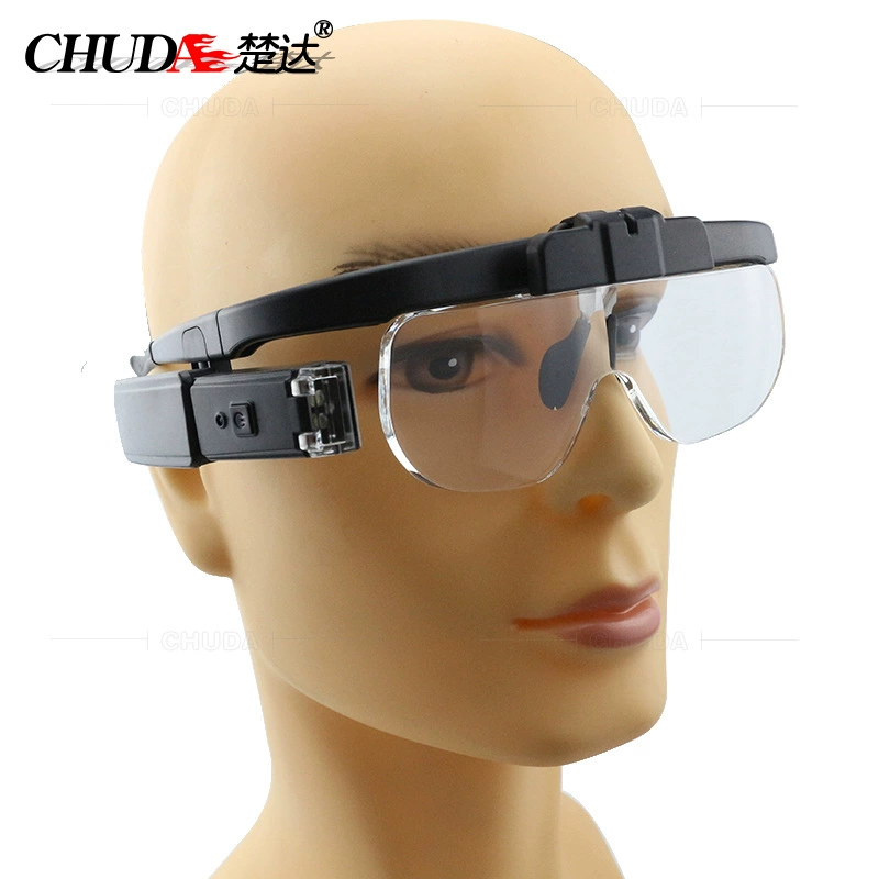 Увеличительное стекло для очков Chuda подходит для идентификации миниатюрной гравировки с 2 светодиодами для обслуживания антиквариата в шести кратных