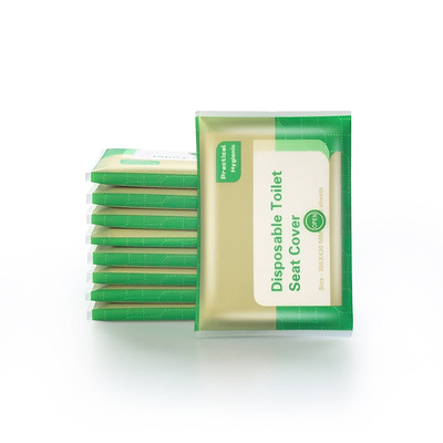 【跨境专供】一次性坐垫纸溶水型1/24折十片装酒店旅行便捷座厕垫|ms