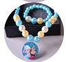 Children's cartoon accessory, pendant for princess, necklace, ear clips, set, “Frozen”