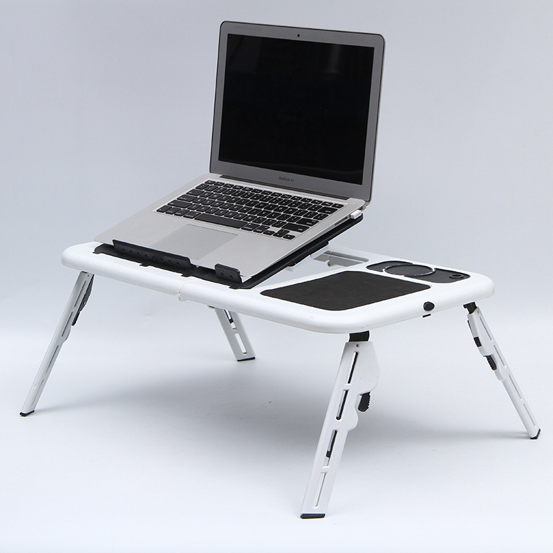 多功能笔记本电脑桌 站立式折叠电脑桌USB散热床上笔记本支架