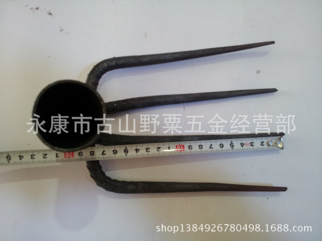 手工锻打耙子土打勾罗纹四齿1.2斤 农用工具