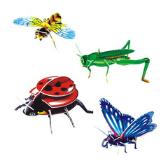 廠家直銷兒童3D昆蟲立體拼圖寶寶認知昆蟲模型手工製作3D拼圖新款