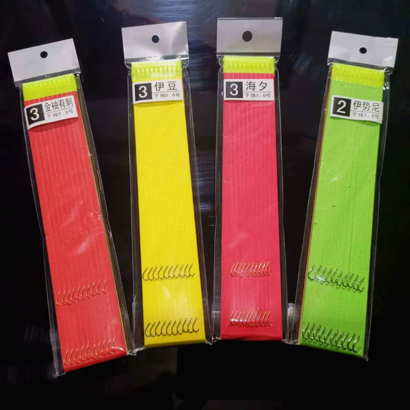 Прямые поставки с фабрики, связанная поднить, двойной крючок, пара золотых рукав, крючок, поднить Ishniyi Bean 36 см, 10 пар рыболовных крючков