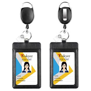 Amazon Hot Selling Ordable logo Certificate Buckle Retractable Buckle PU Double-Sided Multi-Card Certificate